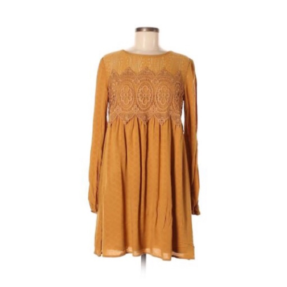 (Xhilaration) Mustard open long sleeve dress